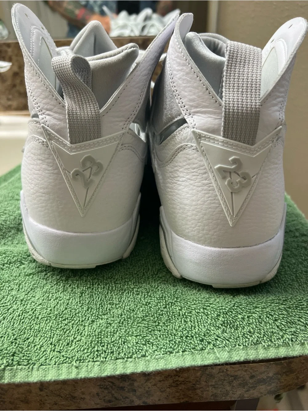 Jordan retro 7 Pure Platinum Men’s All-White High-Top Athletic Sneakers No box